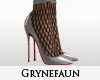 Loub grey nylon heels