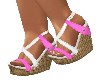 PINK/WHITE ROPE WEDGES