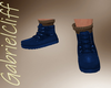 Blue Boots Brown Socks