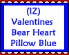 Bear Heart Pillow Blue