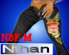 N]Black Jeans Flower NBF