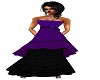 Purple & Black Lace Gown