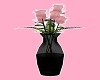 Pink Rose w/Black Vase