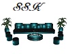 Teal Black Couch