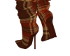 BROWN PLAID FALL BOOTS
