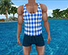 Blue Tank Shorts Plaid M