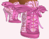 Vic lace boots pink