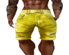 Yellow Rip Jean Shorts