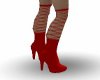 fishnet boots red
