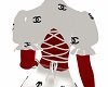 Designer top Red & Wht