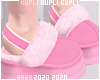 $K Pink Fur Slides