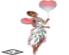 Peach Teal Balloons Pose