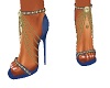Blue Jeweled Chain Heels