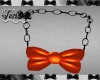 Blk Orange Bow Necklace