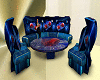 Blue round modern couch