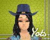 Denim Cowgirl Hat + Hair