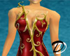 Gold vine dress (red)