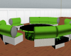 Round green & blk Couch