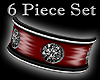 Black Red Jewel cuff 6pc