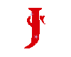 Letter J Red Sticker