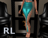 Lace Leather Pant Teal 2