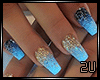 2u Blue Glow Gel Nails