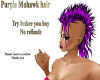Purple Mohawk hair