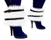 Blue furry boot w/gems