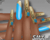 S/Zoay*Blue&Gold Nails*