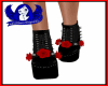 Gothic B/Red Rose Boots