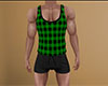 Green PJs Plaid Short M