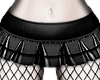 Leather skirt + fishnets