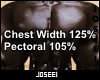 Chest Width/Pec 125/105%