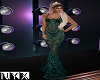 Green Metalic Lace Gown