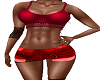 FG~ Red Net Shorts Set