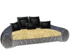 Bed leather gray