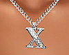 X Letter Necklace Silver
