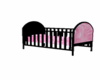 girl pink and black crib