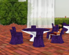 purple chair and tables