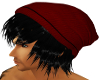 Red Beanie with Black Hr