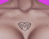 e. heart chest tattoo