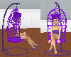 (e) purple hanging chair