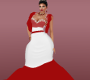 RED WHITE GEM GOWN