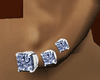 3 Square Diamond Studs