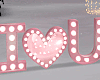 I LOVE YOU Pink Sign