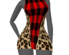 RED/GOLD LEO PLAID DRESS