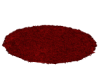 Round Furry Rug red