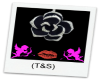 (T&S) black rose chain