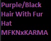 Purple/Black Hair&FurHat
