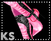 {K} Black/Pink Stilettos
